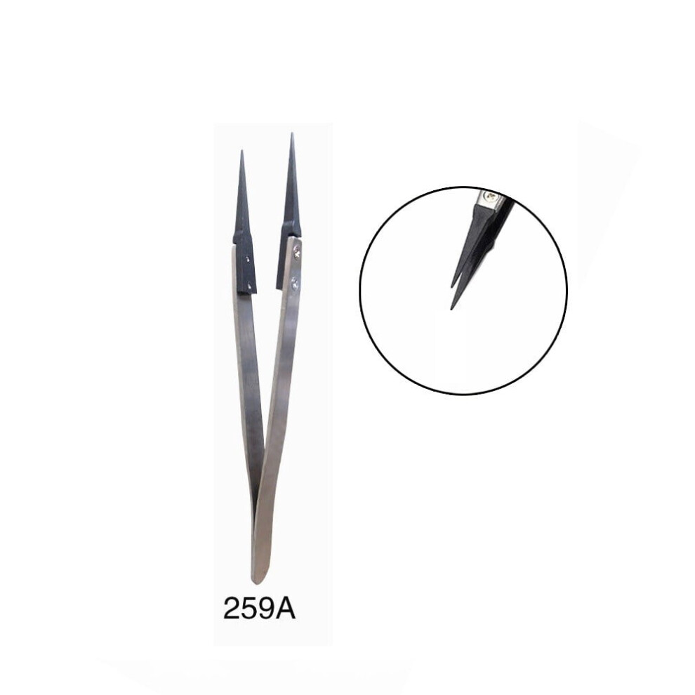 Anti-Static Tweezers Stainless Steel Carbon Fiber Tip 9314556025860