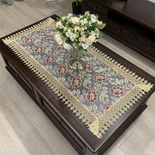 Lace tablecloth rectangular light brown 20x40 inches