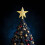 Étoile à cinq branches dorée pour sapin de Noël 5