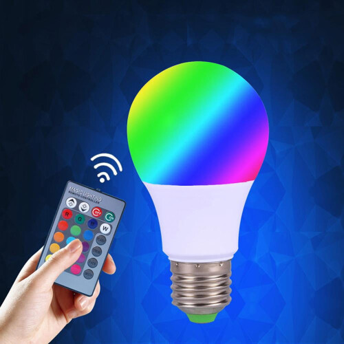 Λάμπα LED E27RGB με δυνατότητα αλλαγής χρώματος 3W5W με τηλεχειριστήριο υπερύθρων 1