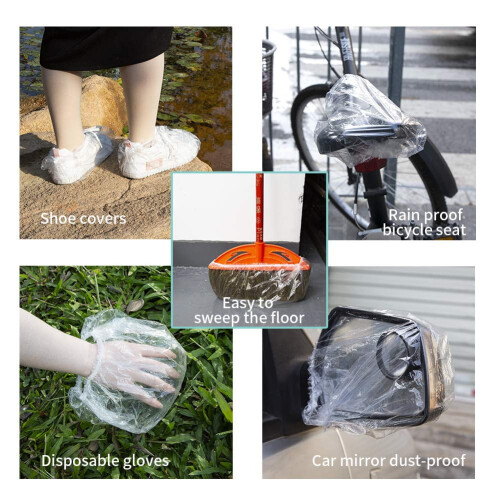 Engangs dusjhetter klar plast 100 stk 52 cm 2