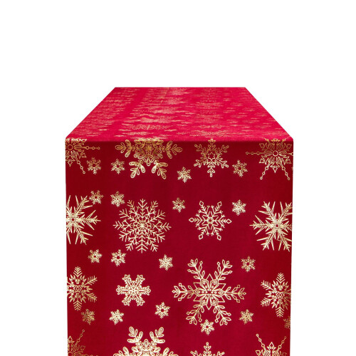 Weihnachtstischläufer aus Samt-Polyester mit Schneeflockenmuster 1