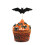 Halloween Cupcake Toppers Black Glitter Bat 12pcs 2