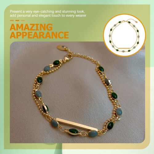 Beaded charm bracelet layered alloy 1