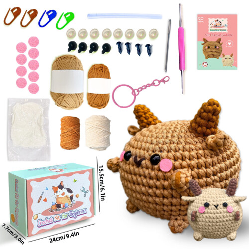 Kcavykas Christmas Crochet Kit Lamb Beginner Kit