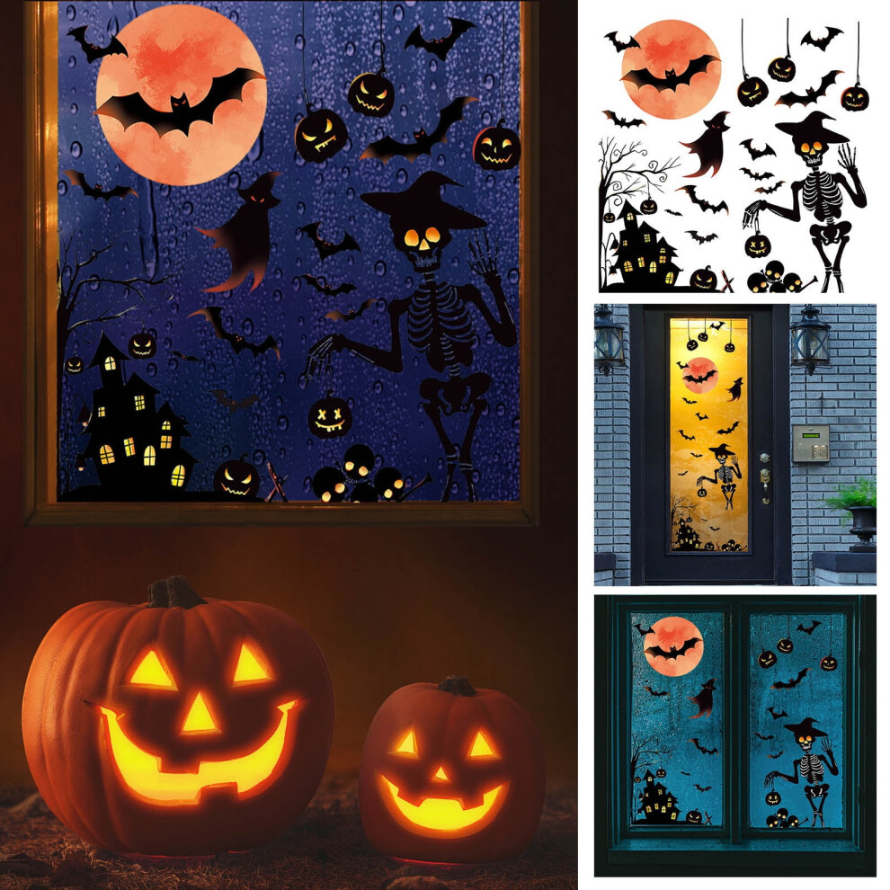 Halloween Window And Wall Stickers: Castle, Pumpkin, Ghost, 969218218662