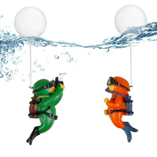 Yakbaofuo fish tank decorations diver ornaments 2 pcs