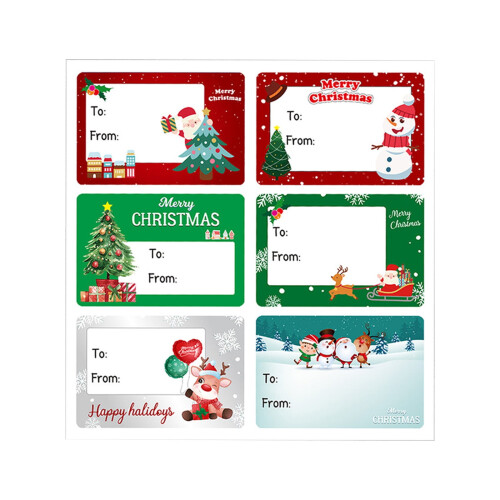 Kerstcadeaulabelstickers met naamlabels (6 stuks) 1
