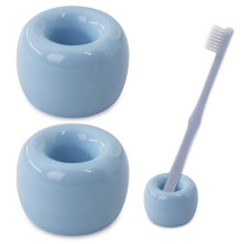 Mini porte-brosses à dents en céramique artisanale pour couple, lot de 2, à poser sur le comptoir de la salle de bain.