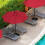 Parasol de terrasse rouge 6 baleines, 1,98 m 6