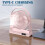 Mini-USB-Ventilator mit Nachtlicht und Digitalanzeige, Pink 7