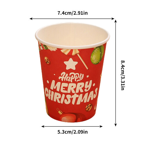 Christmas Paper Cups for Hot Cold Drinks 16 Pack 2