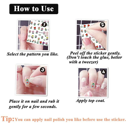 Adesivos para Unhas Autoadesivos com Design de Verão - 24 unidades 2
