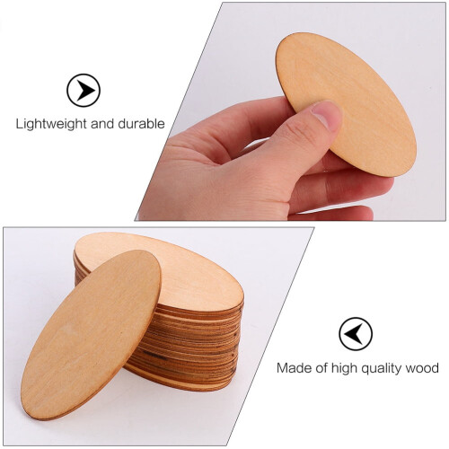 Felii de lemn ovale nefinisate DIY Decor 100 buc 1