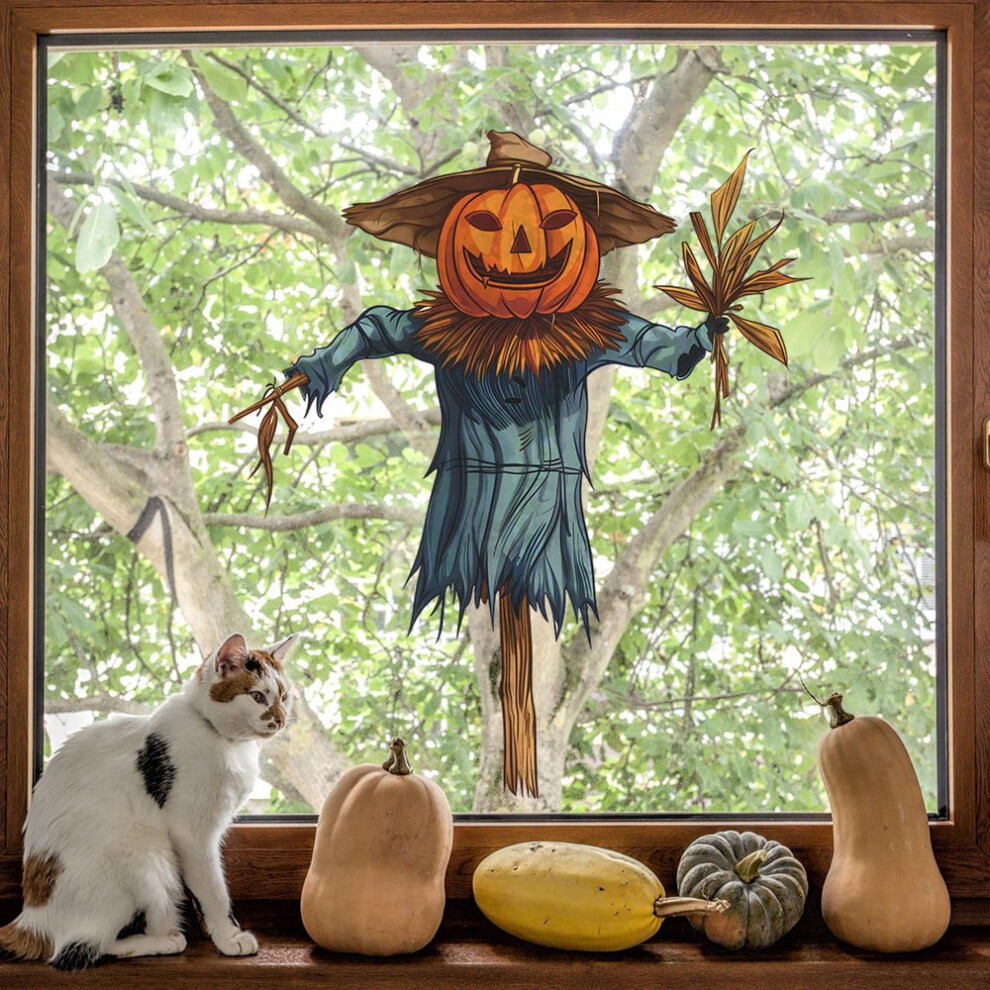 Halloween Window Stickers Scarecrow Wall Clings 969218218648