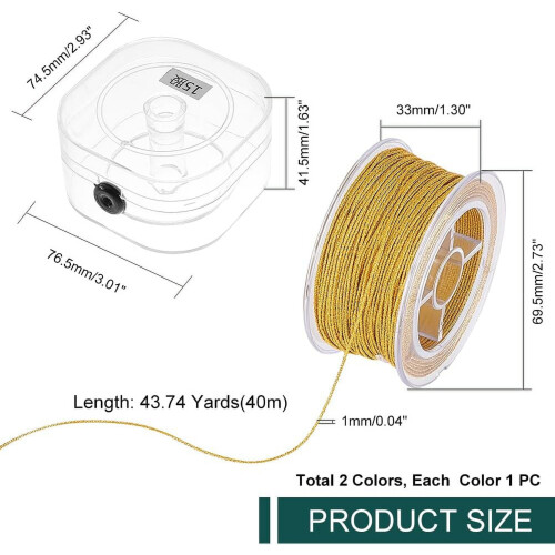 Metallic Cord Nylon Tinsel String 1mm 86 Yards 1