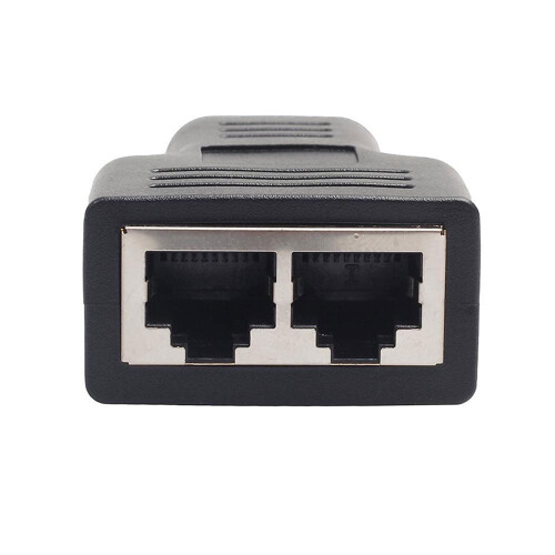 RJ45 Ethernet-Splitter-Adapter 1-zu-2 Schwarz 2