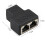RJ45 Ethernet Splitter Adapter Black 1-to-2 LAN 7