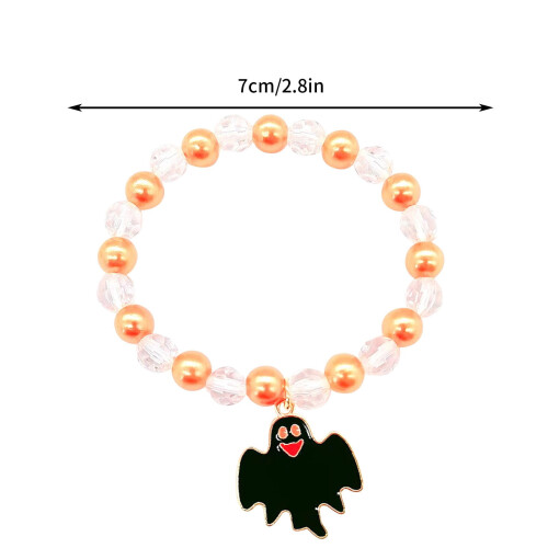 Halloween-Kürbisarmband, orange, handperlen 2