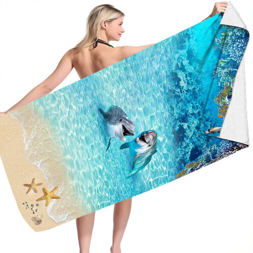 Toalha de praia de microfibra leve e resistente à areia, 76 x 152 cm (30 x 60 polegadas). 2