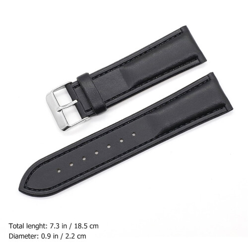 2 cinturini per orologio neri alla moda, lisci e regolabili. 1