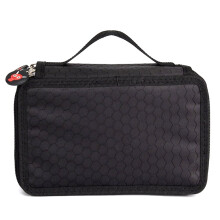 Colored Pencil Case with Compartments 32 Slots Black