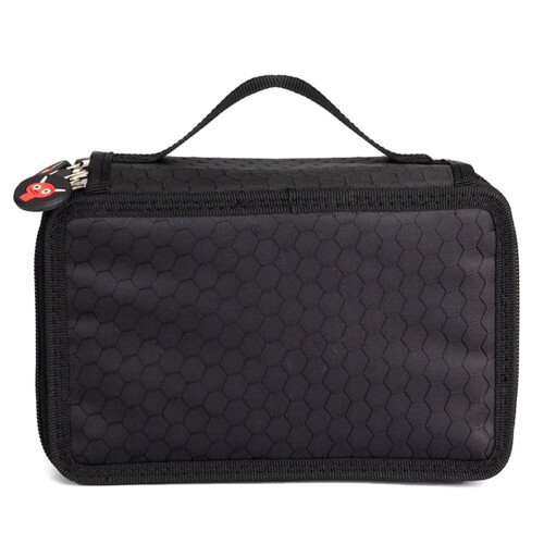 Colored Pencil Case with Compartments 32 Slots Black