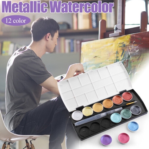 Watercolor Paint Pearlescent Solid 12 Colors