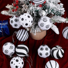 Viflosae Christmas Ball Ornaments Set Black