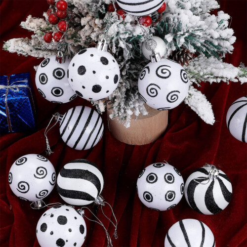 Viflosae Christmas Ball Ornaments Set Black