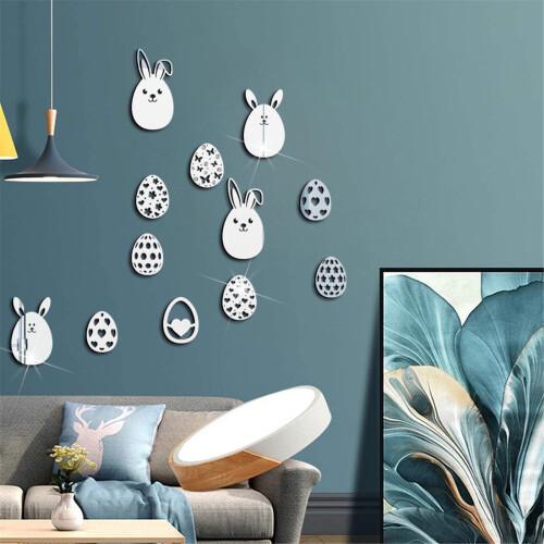 Easter mirror stickers removable acrylic home decor kids 1