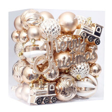 Viflosae Christmas Ball Ornaments Set Champagne White 65 pcs