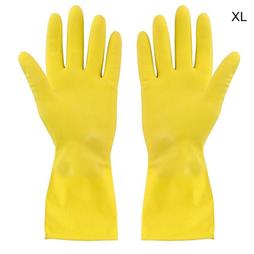Rubber Dishwashing Gloves Reusable Kitchen Cleaning