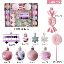 Viflosae Christmas Ball Ornaments Set 34-Pc Black