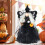 Halloween witch tree topper black with broom 1 piece 4