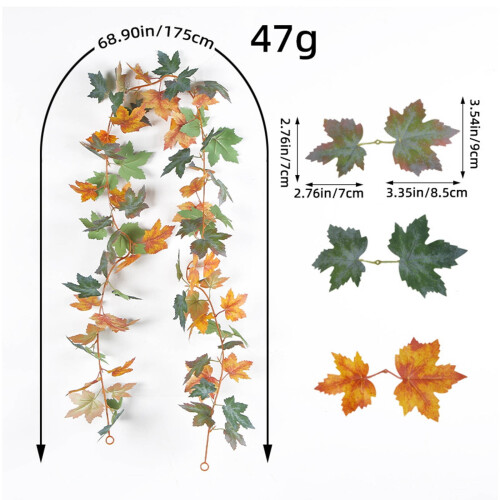 Fall maple leaf garland artificial hanging vine 6 ft 2