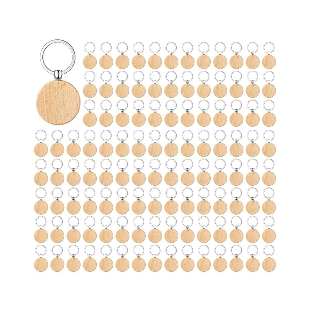 250 Pieces Blank Wooden Key Tag Key Engraving Blanks Unfinished Wood Keychain Key Ring Key Tags For Diy Crafts,Round 6032212953991