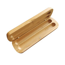 Bamboo Pen Case with Two Slots