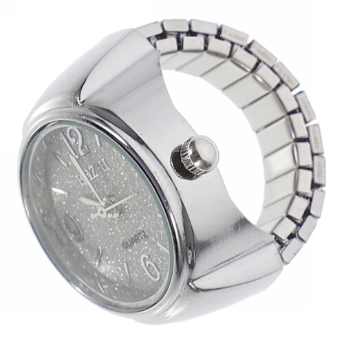 Glitter Nurse Fob Watch Ring Grey Adjustable 2