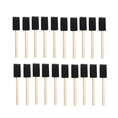 Paint Brush Set 1 Inch Sponge Wood Handle 60PCS