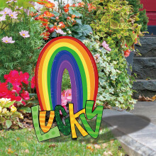 Panneaux de jardin pour la Saint-Patrick, décoration extérieure imperméable avec piquets, panneaux verts pour la fête irlandaise, compatibles