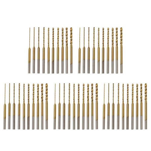 Micro-Twist Drill Bit Set - 50Pcs 0.6mm-2.2mm Tiny Drill Bit 2.35 Shank HSS  Engraving Drill Bits Hole Drilling Tool