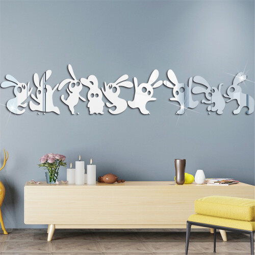 Easter wall stickers rabbit acrylic home decoration set 1