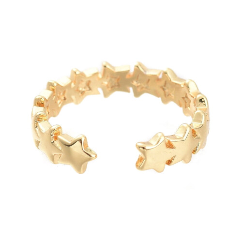 Brass Cuff Rings Gold Plated 5 pcs Size 6 2