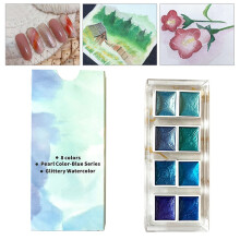 Winysin8Color Glitzer-Aquarellfarben-Set, Perlmuttfarben, Künstler-Set zum Malen auf Stoff, Papier und Bastelarbeiten
