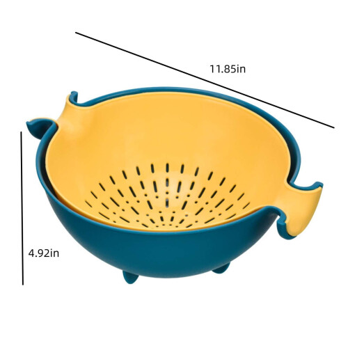 Double Rotating Draining Basket Plastic Kitchen Storage 1
