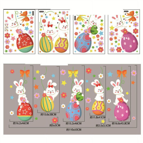 Easter window clings for kids, 9 sheets 2