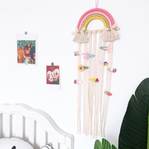 Haarspangenhalter, Boho-Clip-Organizer, Regenbogen-Aufhänger 1