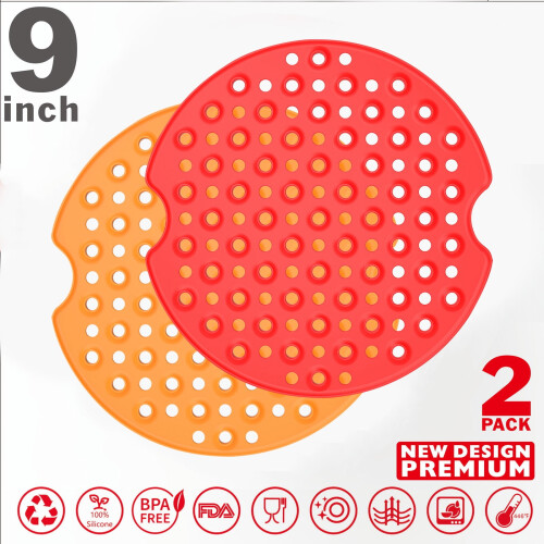 Silicone Fryer Mat Non-stick Reusable 2 Pack