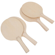 Wooden Badminton Paddles Light Brown 4 pcs